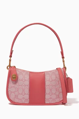 Buy Coach Pink Swinger Bag in Signature Jacquard For Women Online