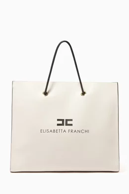 Buy Elisabetta Franchi White Logo 10 22 Maxi Bag in Faux Leather For Women Online Ounass UAE