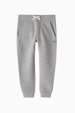 Buy Polo Ralph Lauren Grey Logo embroidered Joggers in Cotton jersey For Boys Online Ounass UAE