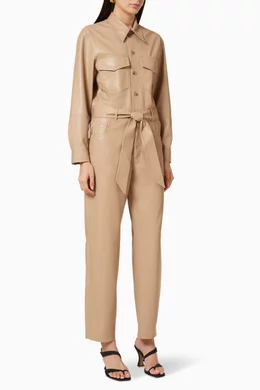 Nanushka leather jumpsuit shop