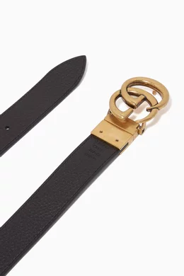 Buy Gucci Black Double G Buckle Reversible Belt in Leather For Men Online Ounass UAE