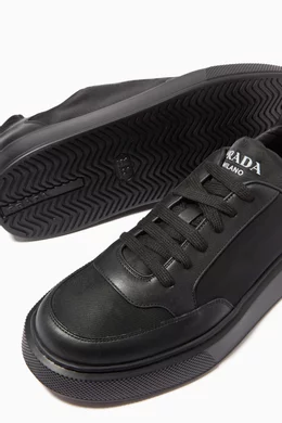 Buy Prada Black Macro Sneakers in Leather Nylon For Men Online