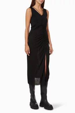 Buy Helmut Lang Black Scala Ruched Dress For Women Online Ounass UAE