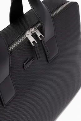 Buy Lacoste Black Chantaco Computer Bag in Matte Pique Leather For Men Online Ounass UAE