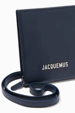 Buy Jacquemus Blue Le Gadjo Wallet on Strap in Leather For