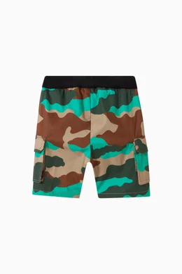 Buy Moncler Enfant Multicolour Camo Print Shorts in Cotton For Kids Online Ounass UAE