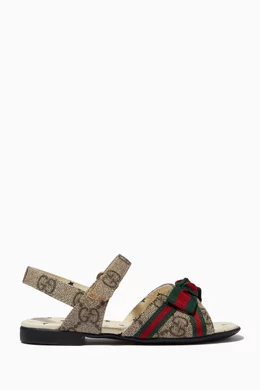 Buy Gucci Neutral GG Supreme Sandals in Canvas For Girls Online Ounass UAE
