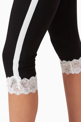 Buy Miu Miu Black Lace Jersey Leggings For Women Online Ounass UAE