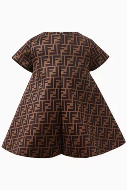 Buy Fendi Brown All over Monogram Dress in Neoprene For Baby Girls Online Ounass UAE