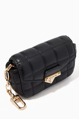 Soho quilted leather bag charm clearance