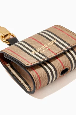 Buy Burberry Neutral AirPods Pro Case in Icon Stripe E-canvas and