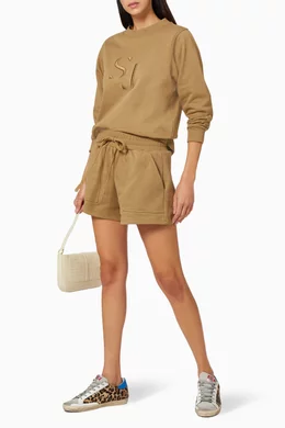 Buy Shona Joy Brown French Terry Sweat Shorts For Women Online Ounass UAE