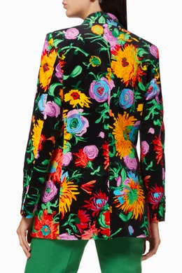 Buy Gucci Multicolour Jenni Floral Velvet Blazer For Women Online Ounass UAE