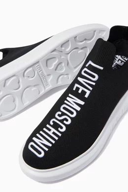 Buy Love Moschino Black Sneakers in Logo Knit For Women Online Ounass UAE