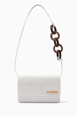 Buy Jacquemus White Le Riviera Bag in Croc Embossed Leather For Women Online Ounass UAE