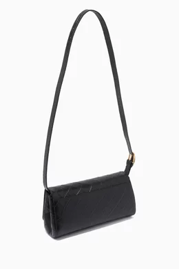 Buy Little Liffner Black Hook Baguette Shoulder Bag in Croc embossed Calf Leather For Women Online Ounass UAE