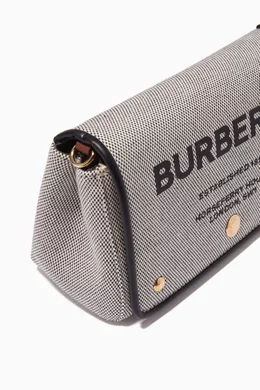 Buy Burberry Black Hackberry Horseferry Print Crossbody Bag in Leather and Canvas For Women Online Ounass UAE