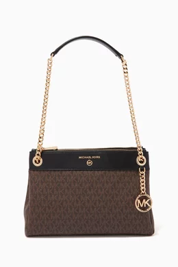 Buy Michael Kors Brown Small Susan Shoulder Bag in Logo Canvas For Women Online Ounass UAE