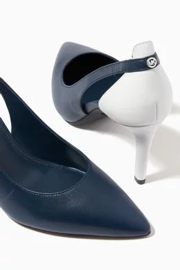 Buy Michael Kors Blue Cersei Flex Pumps in Leather For Women