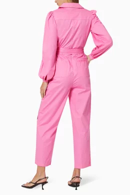 Buy Kitri Pink Remi Collared Jumpsuit in Cotton For Women Online Ounass UAE
