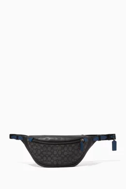 Buy Coach Black League Belt Bag in Signature Jacquard For Men