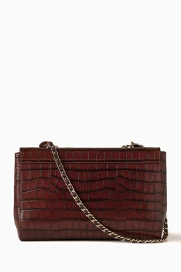 Buy Mulberry Brown Medium Lily Top Handle Bag in Vintage Croc