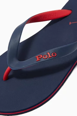 Buy Polo Ralph Lauren Blue Bolt Flip Flops in Rubber For Men