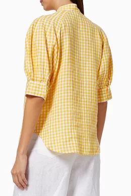 Yellow gingham blouse clearance