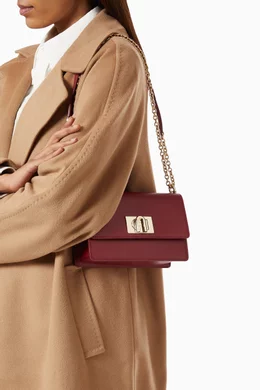 Buy Furla Burgundy Mini 1927 Crossbody Bag in Metallic Leather For Women Online Ounass UAE