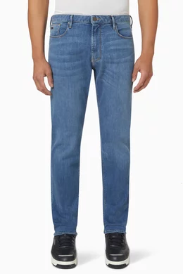 Buy Emporio Armani Blue J06 Slim fit Jeans For Men Online Ounass UAE