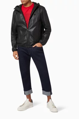 Emporio collezione men's leather jacket clearance