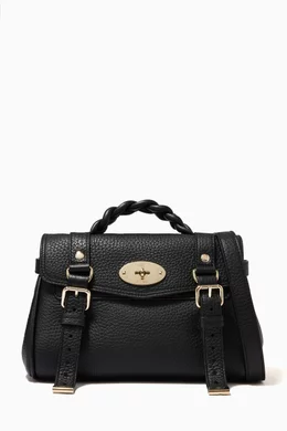 Buy Mulberry Black Mini Alexa Satchel Bag in Small Classic Grain Leather For Women Online Ounass UAE