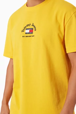 Yellow tommy jeans t shirt discount