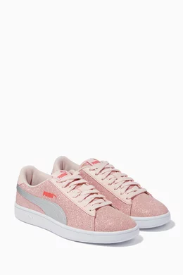 Buy Puma Pink Smash v2 Glitz Glam Sneakers in Glitter Textile For Girls Online Ounass UAE