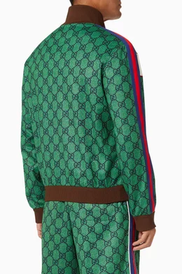 Buy Gucci Green GG Zip Jacket in Technical Jersey For Men Online