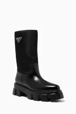 Monolith Boots in Re-Nylon Sharp Leather