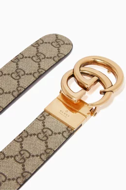 Buy Gucci Brown GG Marmont Reversible Belt in GG Supreme Canvas Leather For Women Online Ounass UAE