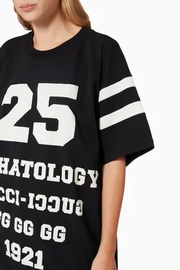 Buy Gucci Black 25 Gucci Eschatology and Gucci Loved Print T shirt in Cotton For Women Online Ounass UAE