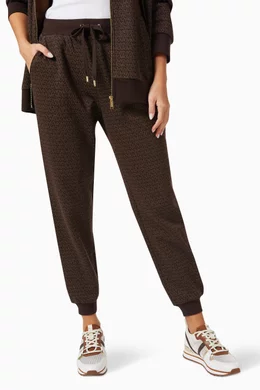 Buy Michael Kors Brown Logo Print Joggers in Cotton Terry For Women Online Ounass UAE