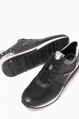 Buy Michael Kors Black Allie Sneakers in Leather Logo Canvas For Women Online Ounass UAE