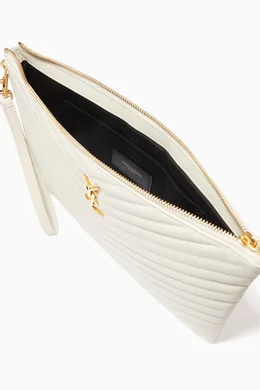 Buy SAINT LAURENT White Cassandre Tablet Pouch in Matelasse Leather For Women Online Ounass UAE