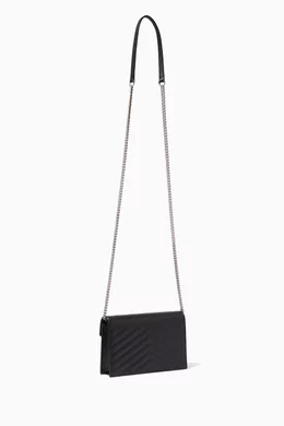 Envelope chain wallet in grain de poudre embossed leather online