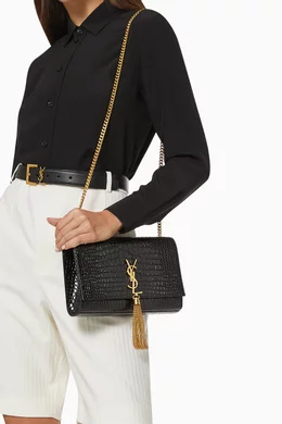 Ysl kate medium crocodile hot sale