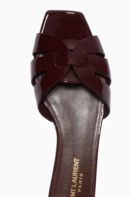 Burgundy flat sandals online