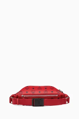 Buy MCM Red Medium Fursten Belt Bag in Visetos For Men Online Ounass UAE