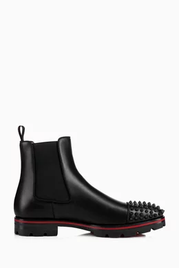 Buy Christian Louboutin Black Melon Spikes Boots in Leather For Men Online Ounass UAE