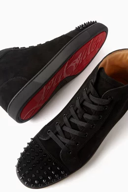 Buy Christian Louboutin Black Lou Spikes High top Sneakers in Suede For Men Online Ounass UAE