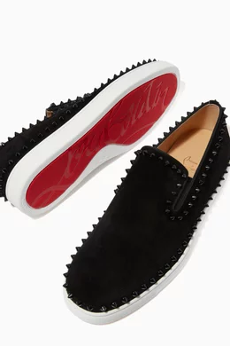 Buy Christian Louboutin Black Pik Boat Shoes in Suede For Men Online Ounass UAE