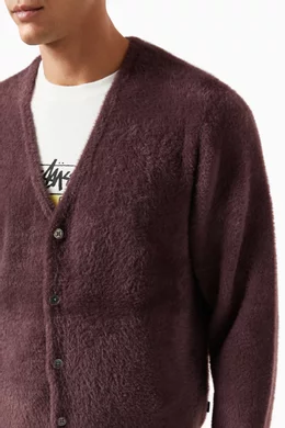 Buy Stussy Purple Cardigan in Shaggy Knit For Men Online Ounass UAE
