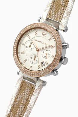 Buy Michael Kors Brown Parker Chronograph Watch 39mm For Women Online Ounass UAE
